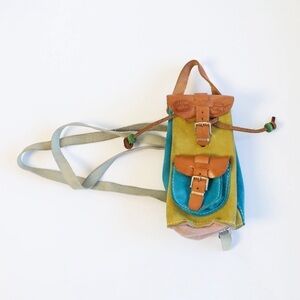 Vintage mixed suede genuine leather backpack mini small size Cyprus kids soft